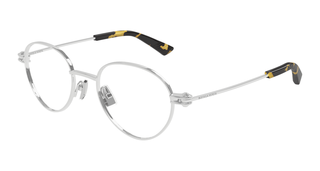 Prescription glasses bottega veneta bv1382o 004 plateado round unisex size 50mm - Main view