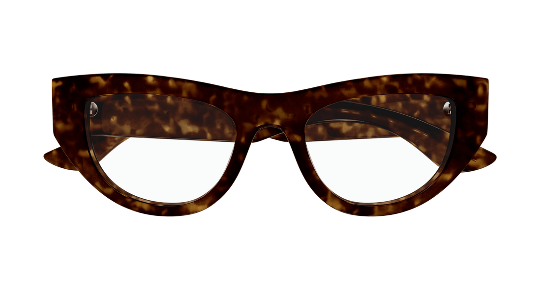 Gafas graduadas alexander mcqueen am0512o 002 havana cat eye femenino talla 51mm - Vista de detalle