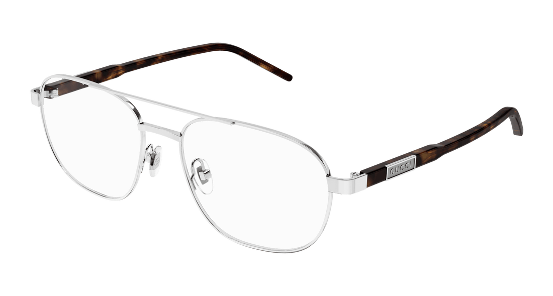 Óculos graduados gucci gg1800o 002 plateado square masculino tamanho 56mm - Vista principal
