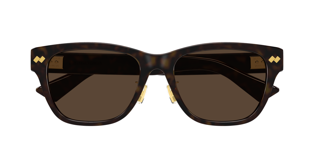 Occhiali da sole bottega veneta bv1402sk 002 havana rectangular / squared unisex taglia 55mm - Vista dettagliata