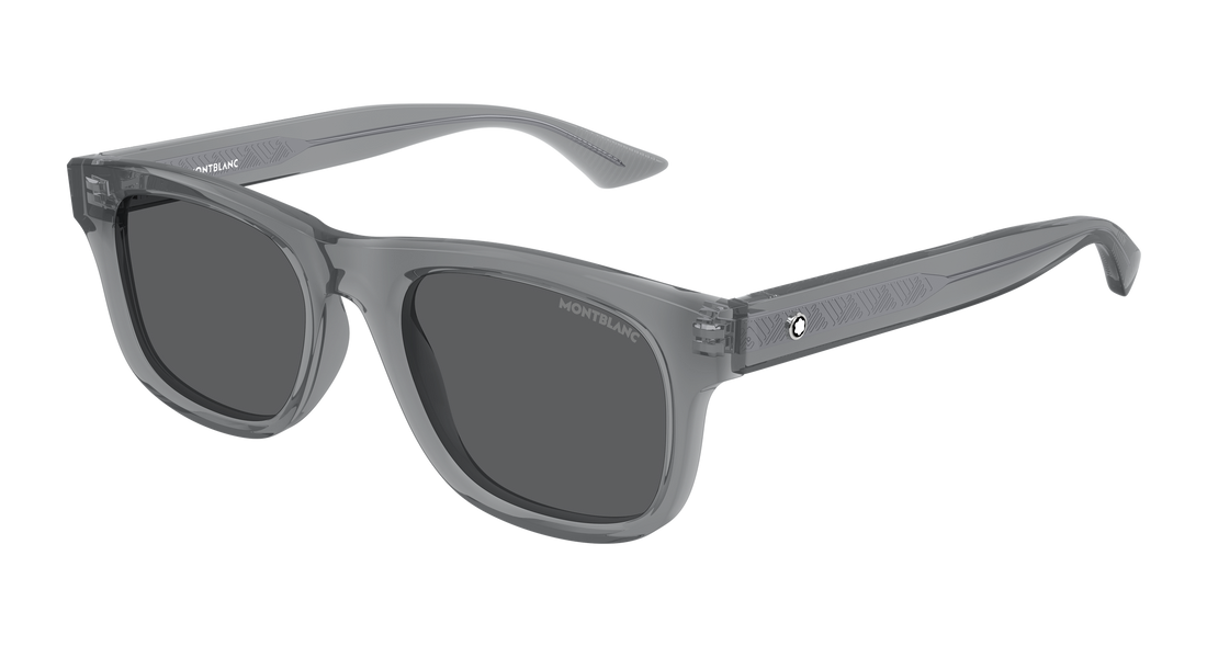 Solbriller montblanc mb0421s 005 gris rectangular / squared masculino størrelse 53mm - Hovedvisning