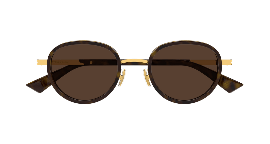 Occhiali da sole bottega veneta bv1372s 002 havana round unisex taglia 49mm - Vista dettagliata
