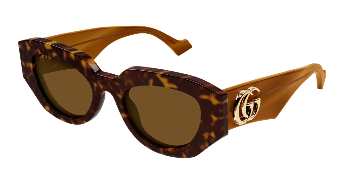 Solbriller gucci gg1421s 009 havana geometric femenino størrelse 51mm - Hovedvisning