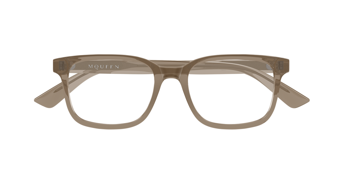 Occhiali da vista alexander mcqueen am0541o 011 marron rectangular / squared masculino taglia 54mm - Vista dettagliata