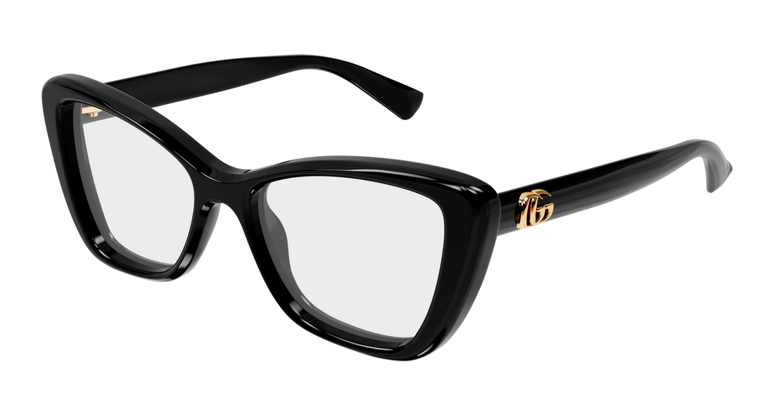 Prescription glasses gucci gg1977o 001 negro cat eye femenino size 52mm - Main view