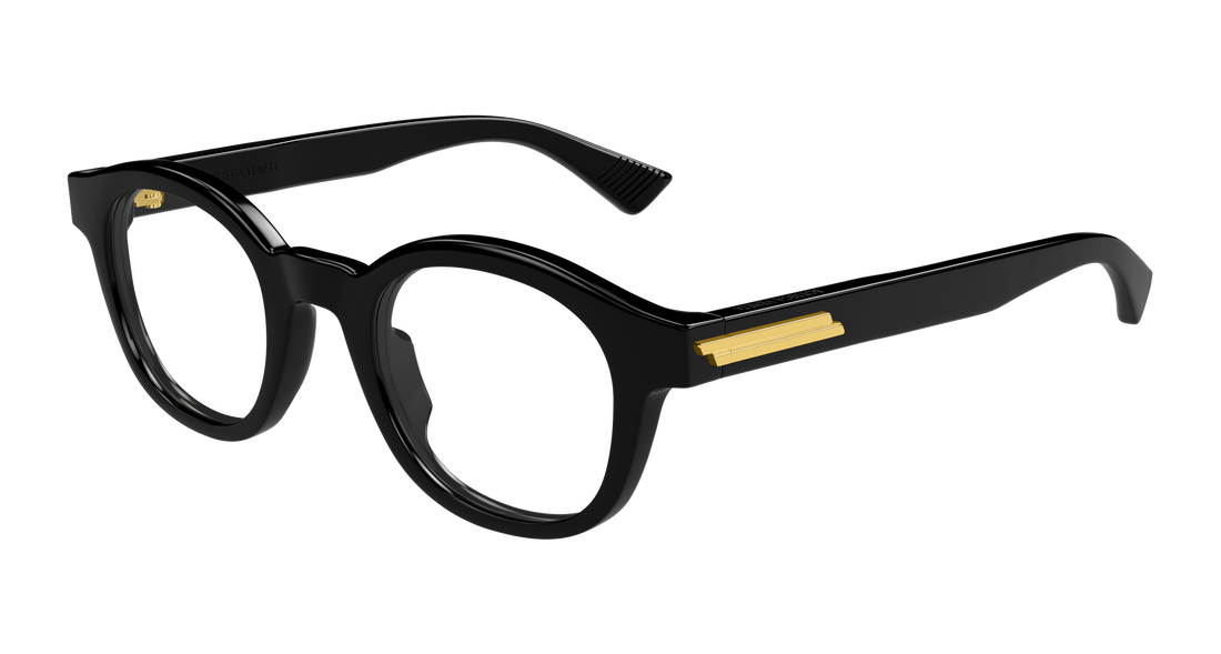 Prescription glasses bottega veneta bv1413o 001 negro round/oval/panthos masculino size 46mm - Main view