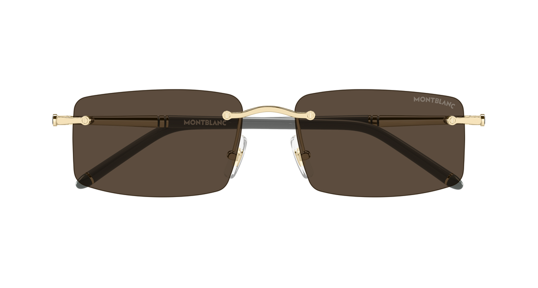 Occhiali da sole montblanc mb0443s 005 dorado rectangular / squared masculino taglia 56mm - Vista dettagliata