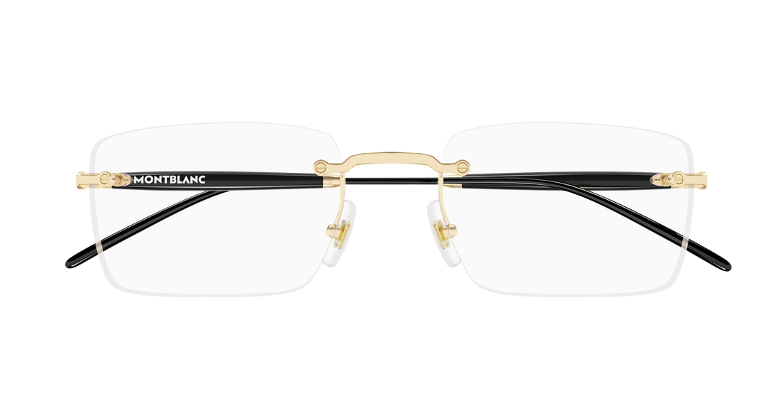Occhiali da vista montblanc mb0411o 001 dorado square masculino taglia 55mm - Vista dettagliata