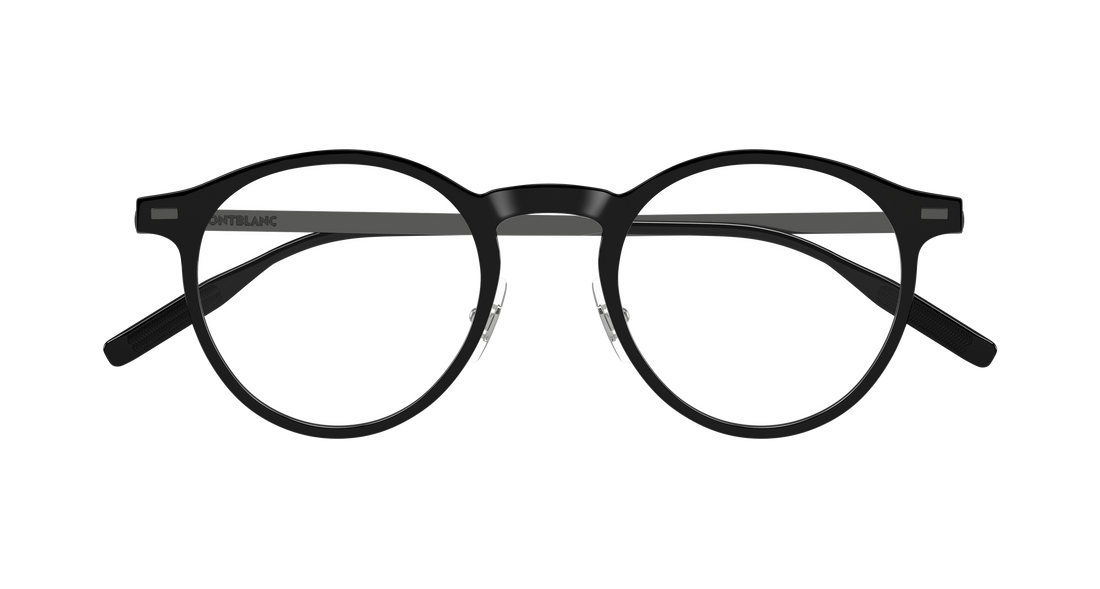 Occhiali da vista montblanc mb0426o 001 negro round/oval/panthos masculino taglia 48mm - Vista dettagliata