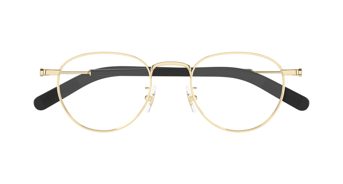 Occhiali da vista montblanc mb0423o 001 dorado round/oval/panthos masculino taglia 49mm - Vista dettagliata