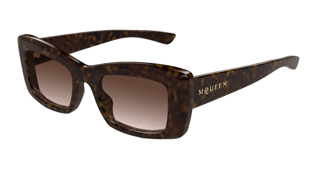 Sunglasses alexander mcqueen am0526s 002 havana rectangular / squared femenino size 50mm - Main view
