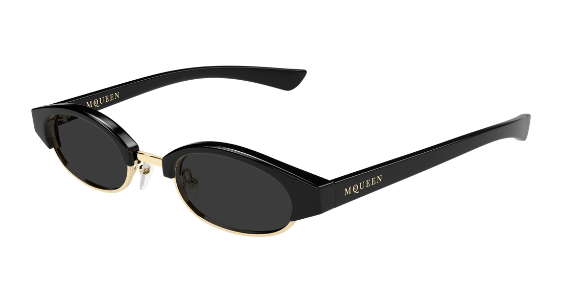 Solglasögon alexander mcqueen am0534s 001 negro round/oval/panthos unisex storlek 48mm - Huvudvy
