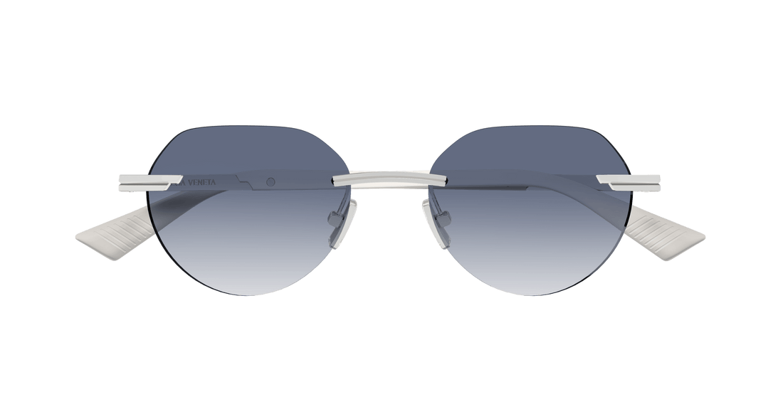 Occhiali da sole bottega veneta bv1379s 004 plateado round masculino taglia 51mm - Vista dettagliata