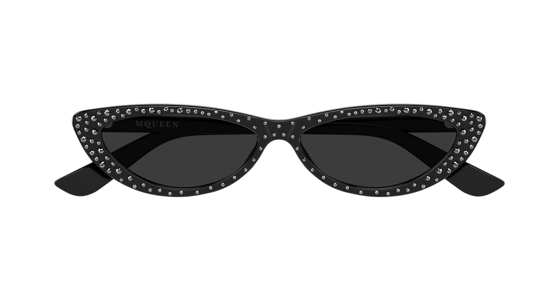 Solglasögon alexander mcqueen am0535s 005 negro round/oval/panthos femenino storlek 58mm - Detaljvy