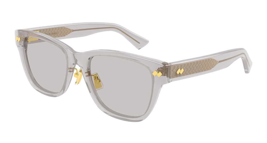 Occhiali da sole bottega veneta bv1402sk 004 gris rectangular / squared unisex taglia 55mm - Vista principale