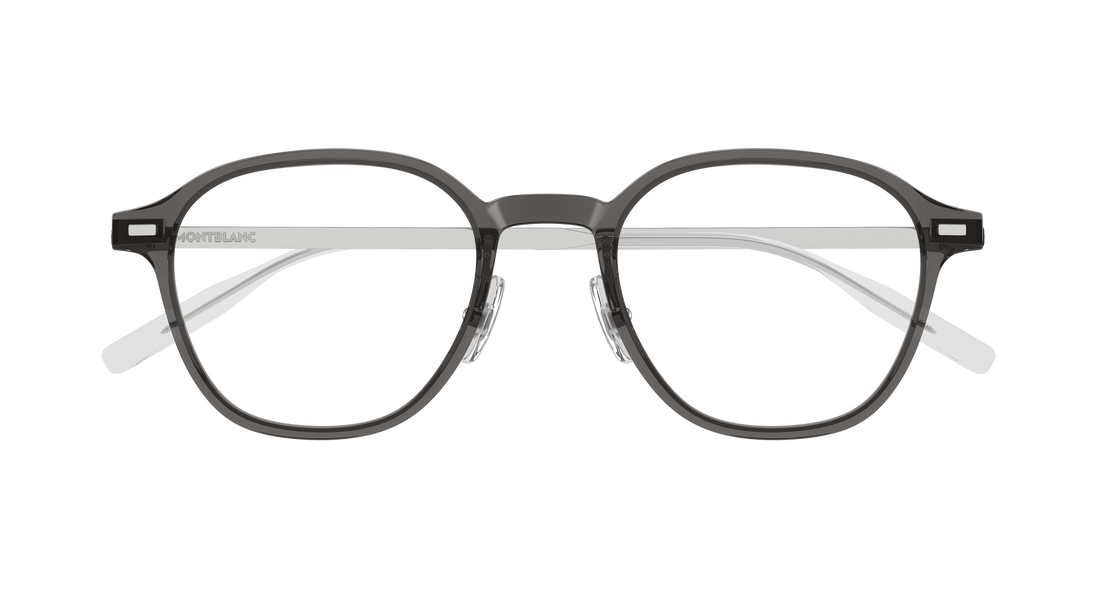 Occhiali da vista montblanc mb0427o 004 gris round/oval/panthos masculino taglia 50mm - Vista dettagliata