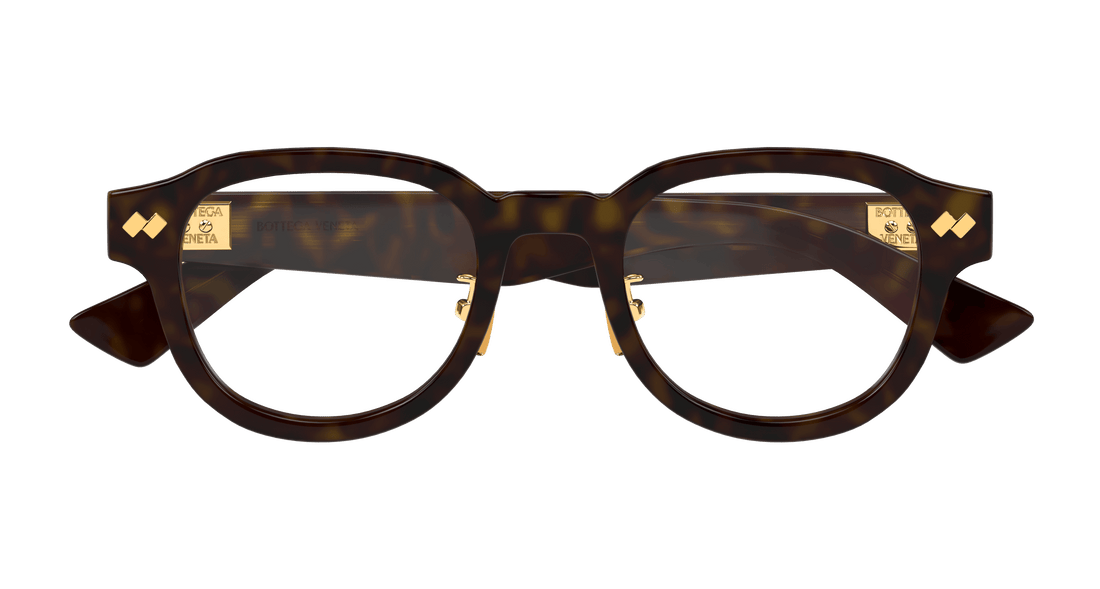 Occhiali da vista bottega veneta bv1355oj 006 havana round unisex taglia 51mm - Vista dettagliata