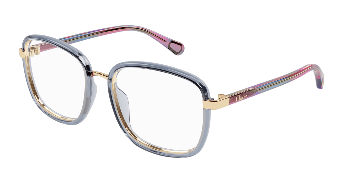 Glasögon chloé cc0025o 003 gris square infantil storlek 49mm - Huvudvy