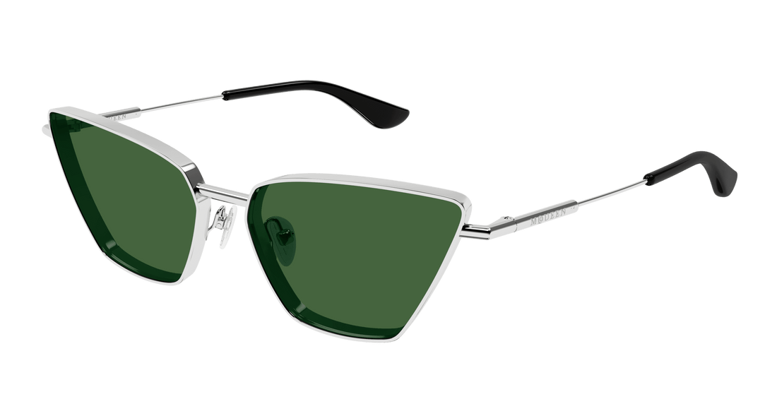 Solglasögon alexander mcqueen am0501s 003 plateado cat eye femenino storlek 58mm - Huvudvy