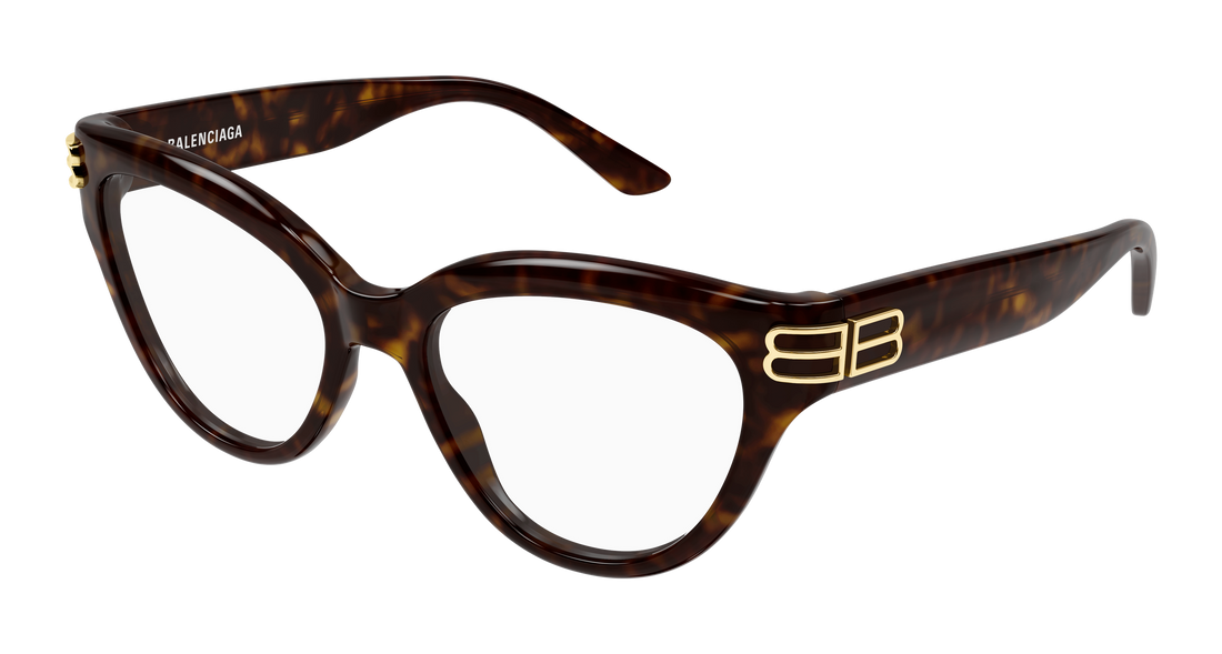 Occhiali da vista balenciaga bb0436o 002 havana cat eye femenino taglia 55mm - Vista principale