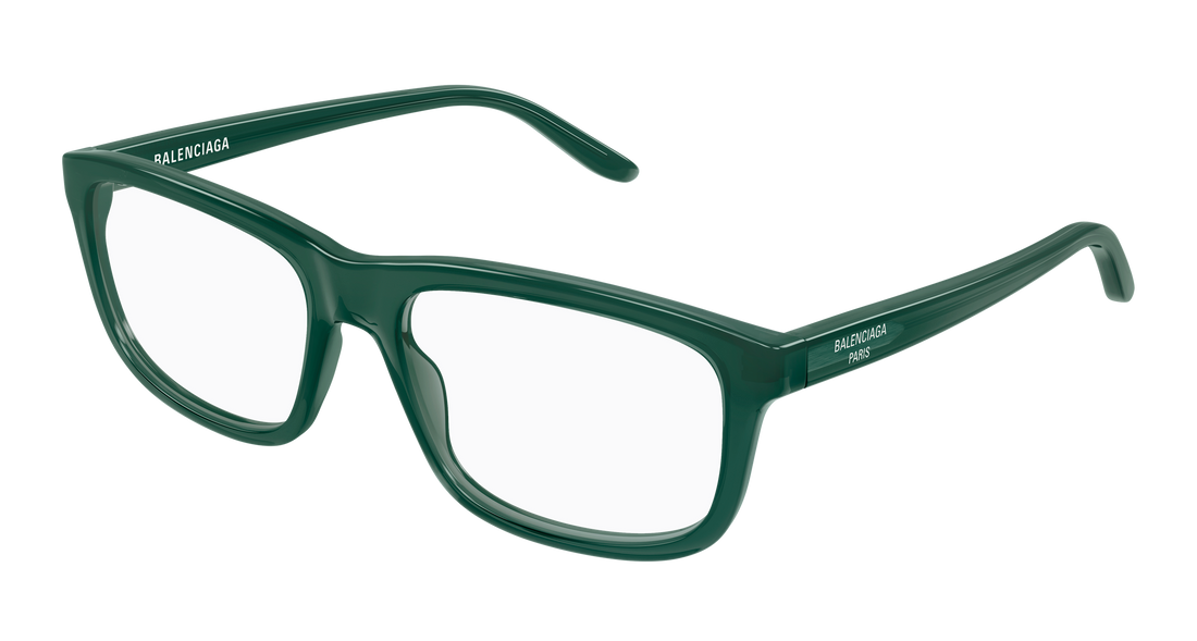 Occhiali da vista balenciaga bb0438o 007 verde rectangular / squared masculino taglia 57mm - Vista principale