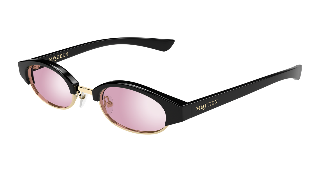 Solglasögon alexander mcqueen am0534s 005 negro round/oval/panthos unisex storlek 48mm - Huvudvy