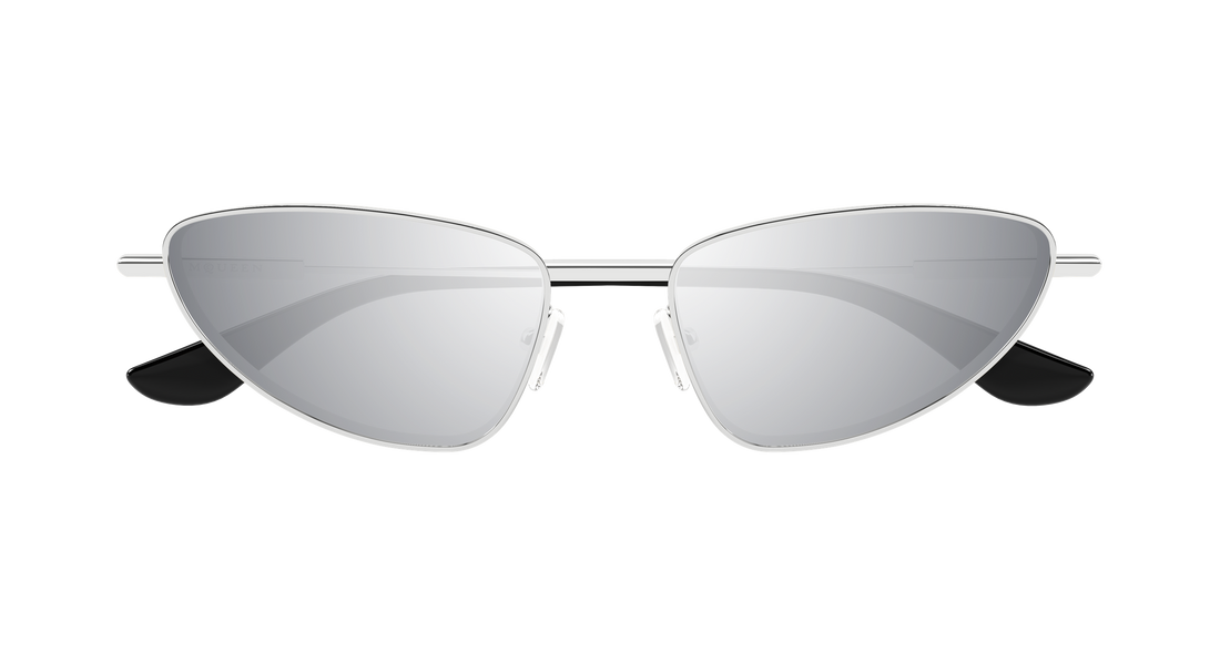 Solglasögon alexander mcqueen am0522s 003 plateado cat eye femenino storlek 56mm - Detaljvy
