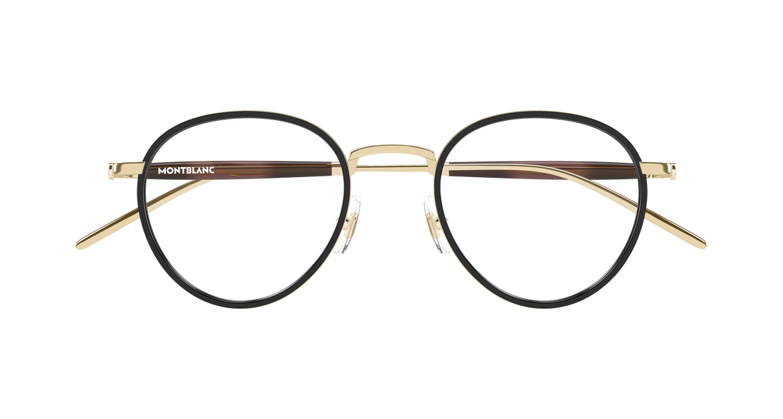 Dioptrijske naočale montblanc mb0442o 002 dorado round/oval/panthos masculino veličina 49mm - Detaljni prikaz