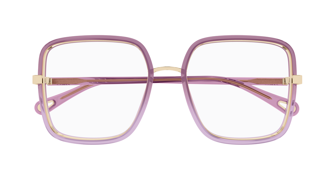Glasögon chloé ch0338o 005 violeta rectangular / squared femenino storlek 55mm - Detaljvy