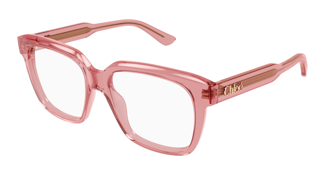 Óculos graduados chloé ch0340o 008 rosa geometric femenino tamanho 55mm - Vista principal
