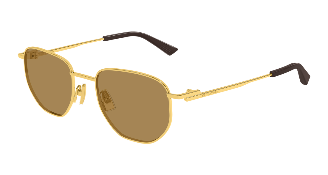 Zonnebrillen bottega veneta bv1301s 007 dorado round/oval/panthos unisex maat 52mm - Hoofdaanzicht