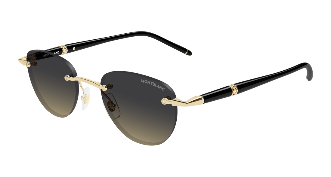 Solbriller montblanc mb0412s 007 dorado round/oval/panthos masculino størrelse 48mm - Hovedvisning
