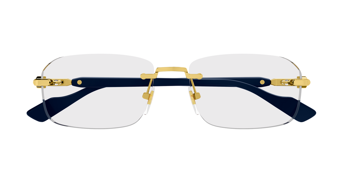 Óculos graduados gucci gg1221o 004 dorado rectangular / squared masculino tamanho 56mm - Vista de detalhe