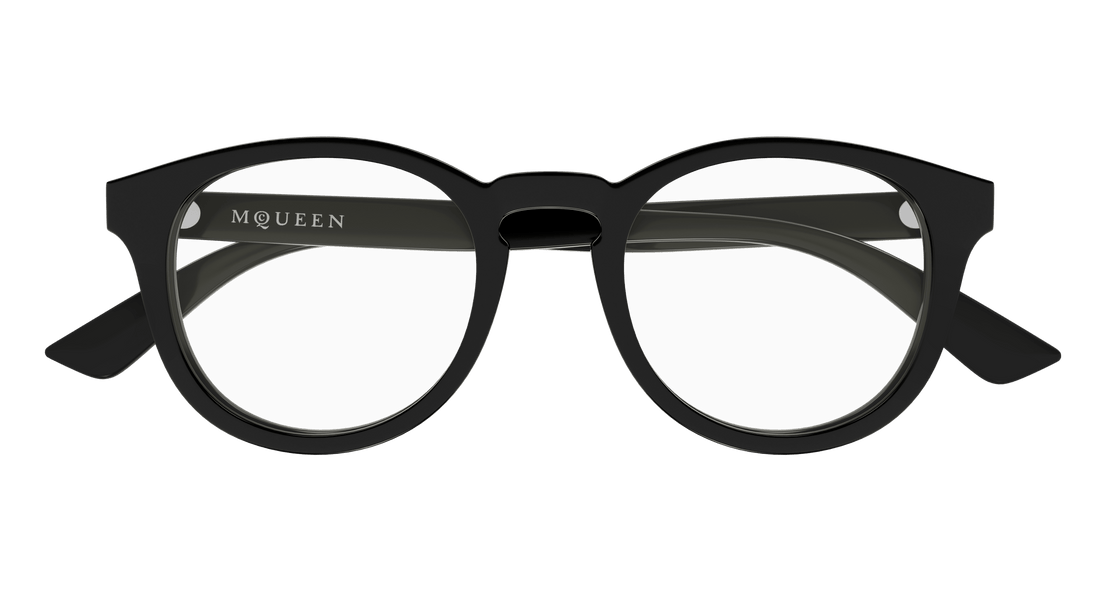 Occhiali da vista alexander mcqueen am0514o 005 gris round unisex taglia 48mm - Vista dettagliata