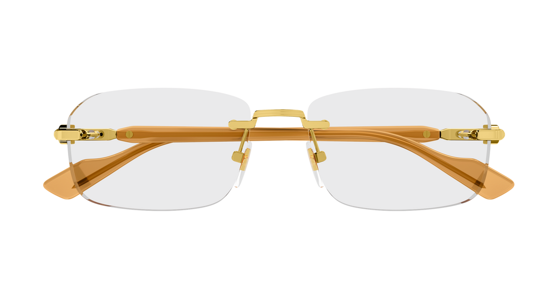 Óculos graduados gucci gg1221o 006 dorado rectangular / squared masculino tamanho 56mm - Vista de detalhe