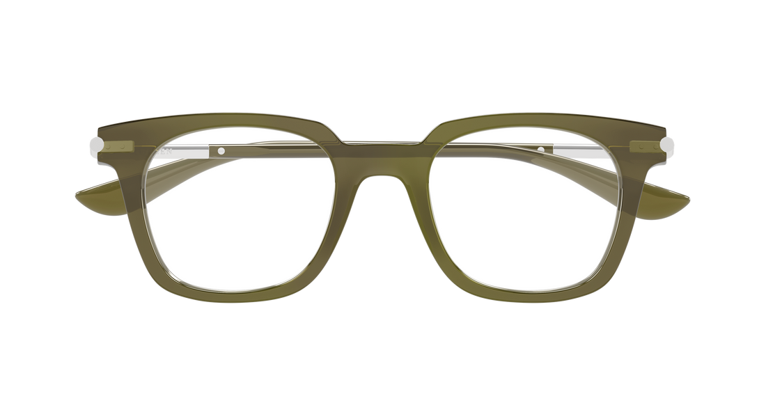 Gafas graduadas alexander mcqueen am0521o 004 verde rectangular / squared unisex talla 48mm - Vista de detalle