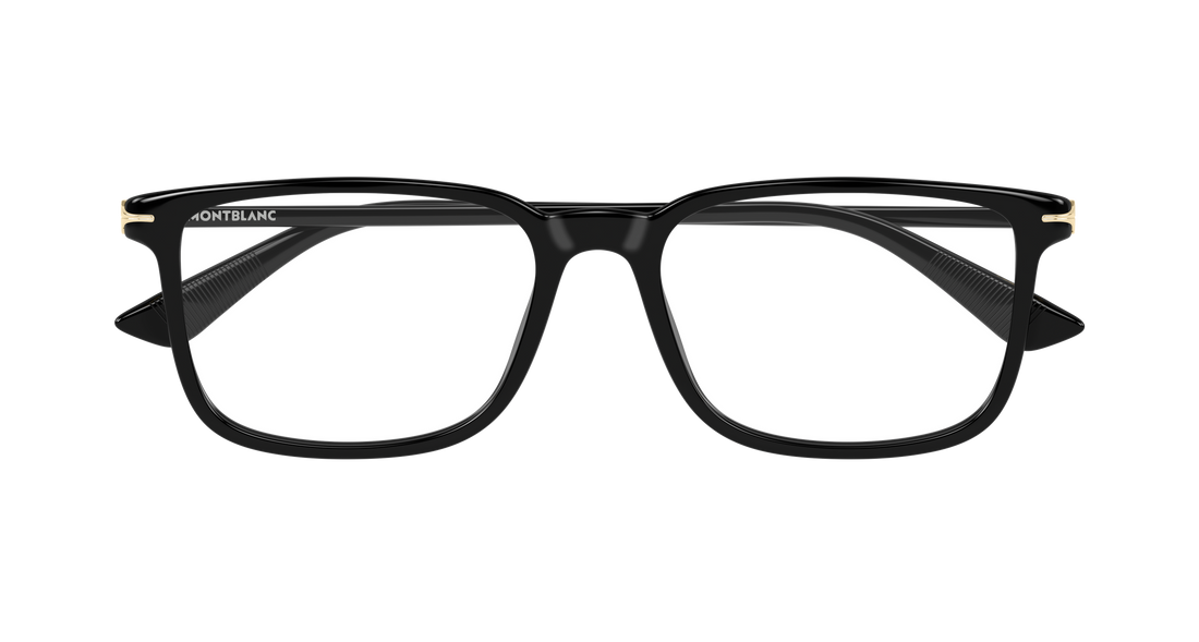 Occhiali da vista montblanc mb0437o 001 negro rectangular / squared masculino taglia 54mm - Vista dettagliata
