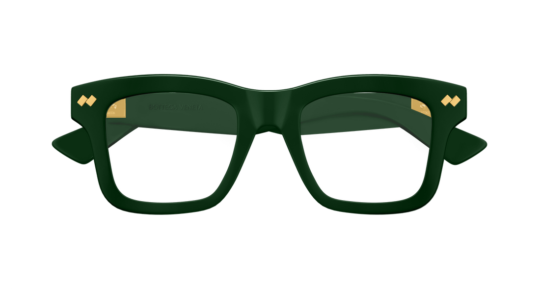 Occhiali da vista bottega veneta bv1353o 008 verde square femenino taglia 51mm - Vista dettagliata
