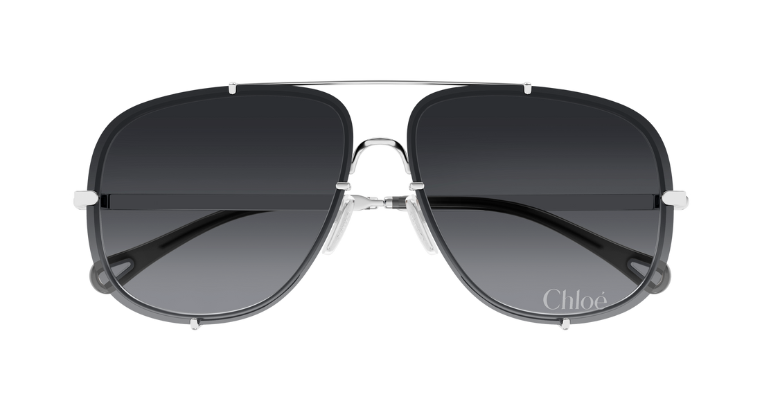 Occhiali da sole chloé ch0348s 002 plateado pilot/navigator femenino taglia 62mm - Vista dettagliata