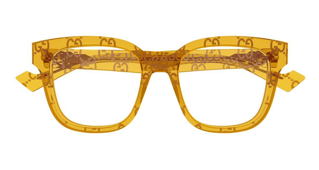 Óculos graduados gucci gg0958o 012 amarillo square femenino tamanho 52mm - Vista de detalhe