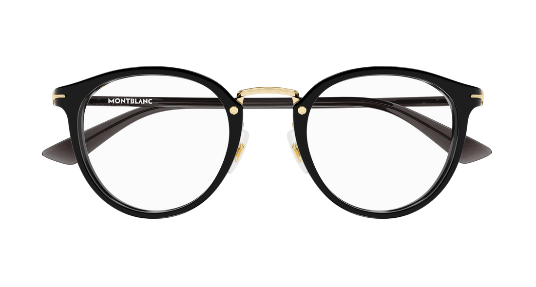 Occhiali da vista montblanc mb0406o 001 negro round masculino taglia 48mm - Vista dettagliata