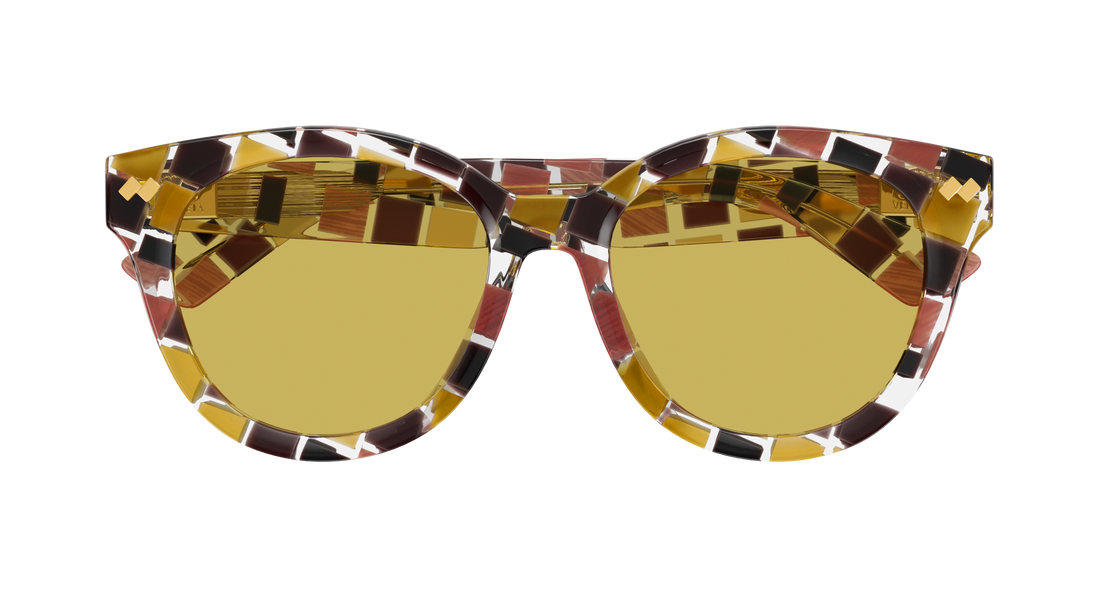 Lunettes de soleil bottega veneta bv1352sk 003 multicolor round femenino taille 55mm - Vue détaillée