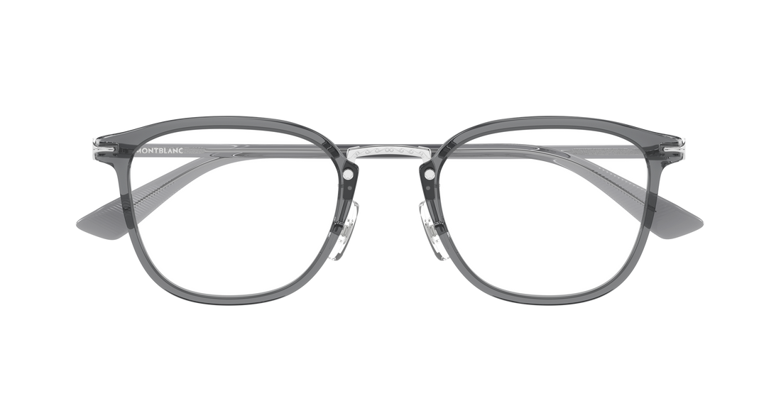Occhiali da vista montblanc mb0440oa 003 gris round/oval/panthos masculino taglia 50mm - Vista dettagliata