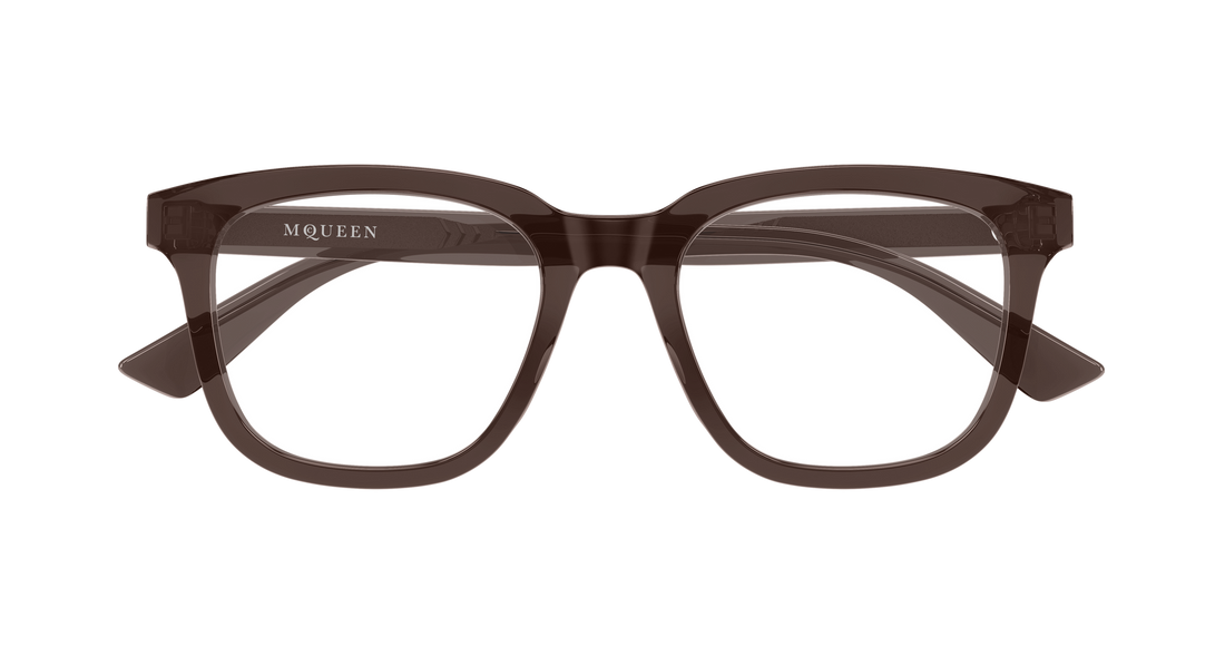 Gafas graduadas alexander mcqueen am0539o 005 marron rectangular / squared femenino talla 52mm - Vista de detalle