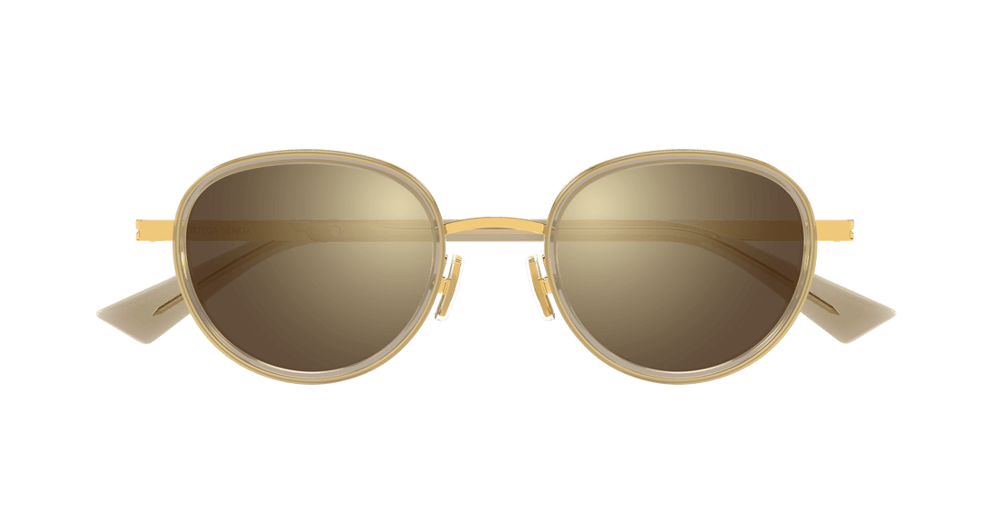 Lunettes de soleil bottega veneta bv1372s 003 marron round unisex taille 49mm - Vue détaillée