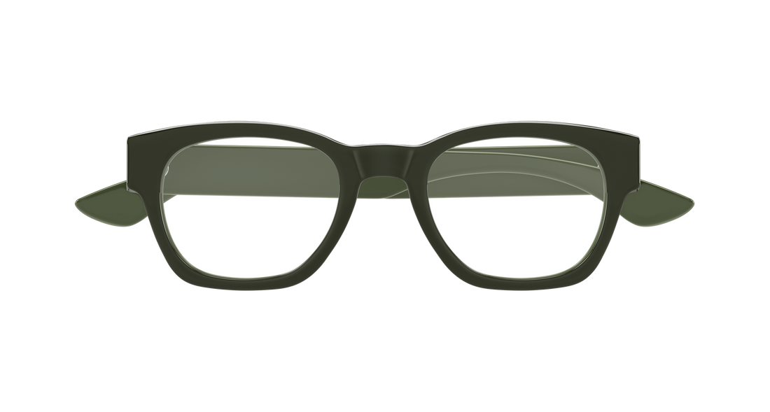 Occhiali da vista alexander mcqueen am0530o 008 verde round/oval/panthos masculino taglia 52mm - Vista dettagliata