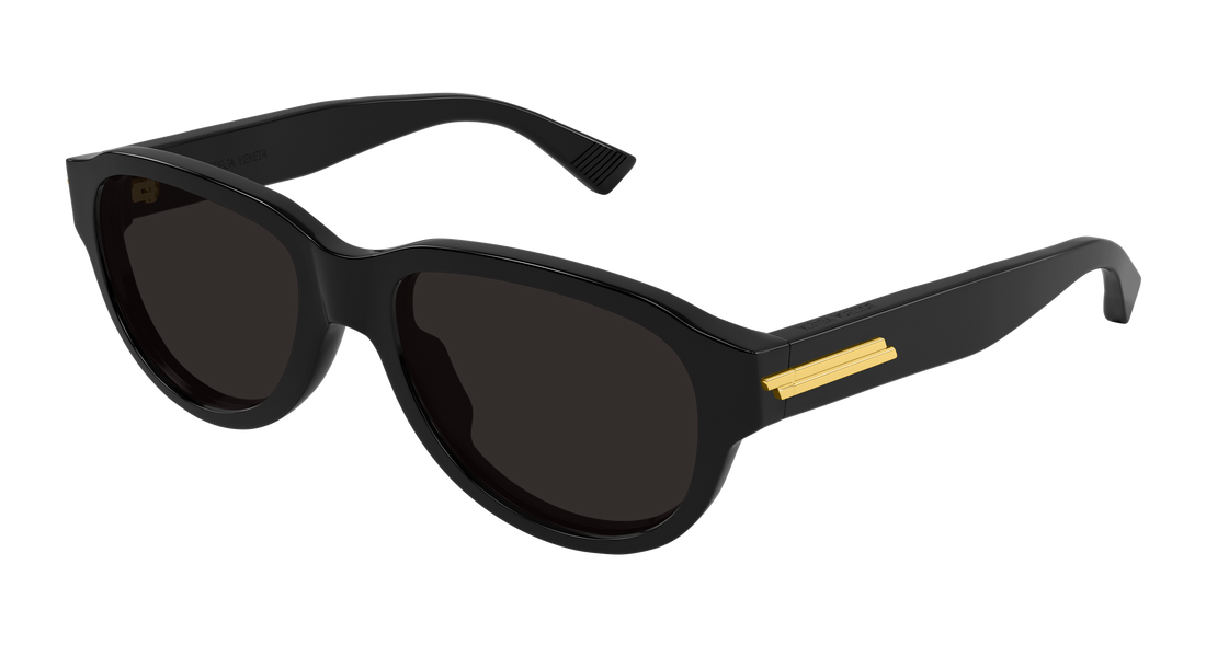 Sunglasses bottega veneta bv1410s 001 negro round/oval/panthos masculino size 55mm - Main view