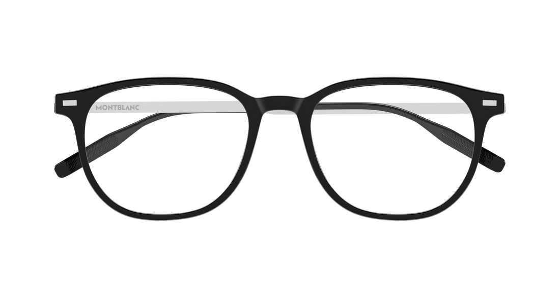 Occhiali da vista montblanc mb0448oa 002 negro round/oval/panthos masculino taglia 53mm - Vista dettagliata