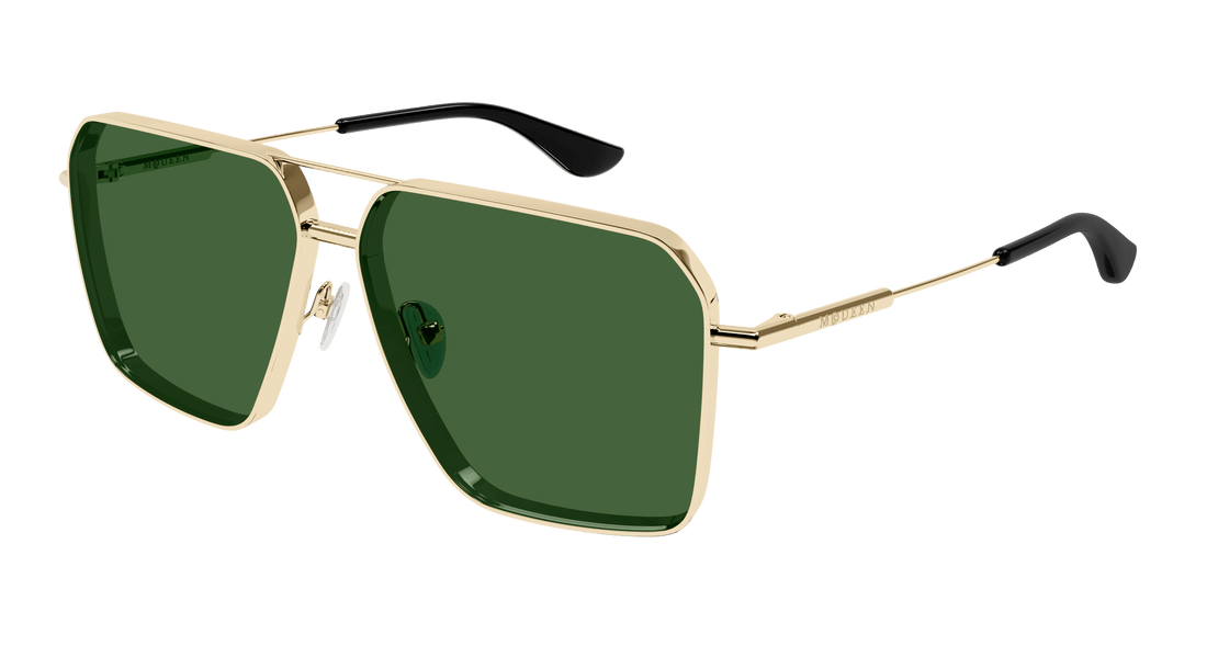 Solglasögon alexander mcqueen am0500s 003 dorado pilot masculino storlek 60mm - Huvudvy