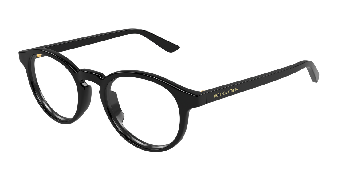 Briller bottega veneta bv1420o 001 negro round/oval/panthos masculino størrelse 50mm - Hovedvisning
